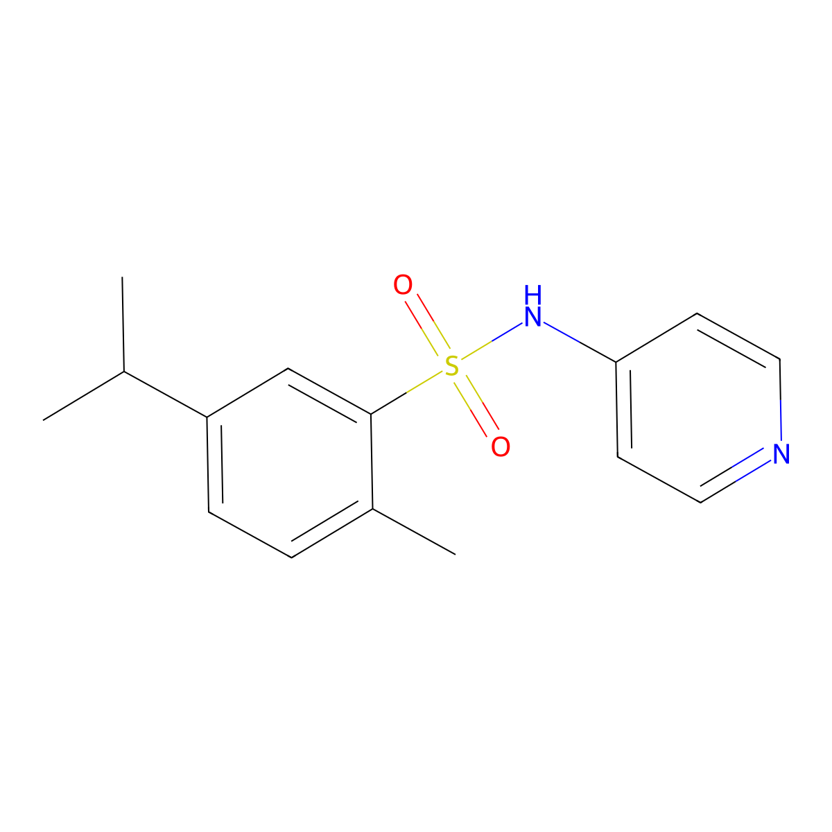 5-Isopropyl-2-methyl-N-pyridin-4-yl-benzenesulfonamide molecular structure, CAS 684226-31-1