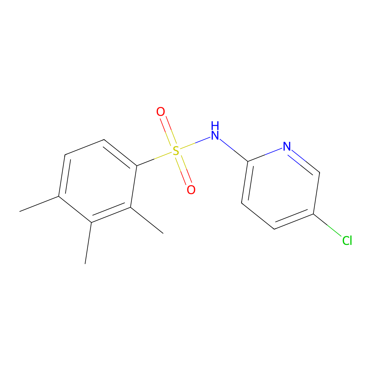 N-(5-chloro-2-pyridinyl)-2,3,4-trimethylbenzenesulfonamide molecular structure, CAS 684226-33-3
