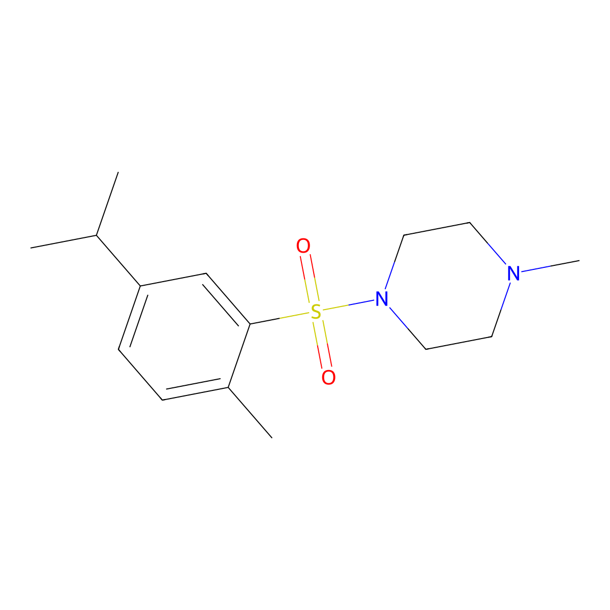 1-[(5-Isopropyl-2-methylphenyl)sulfonyl]-4-methylpiperazine molecular structure, CAS 684226-36-6
