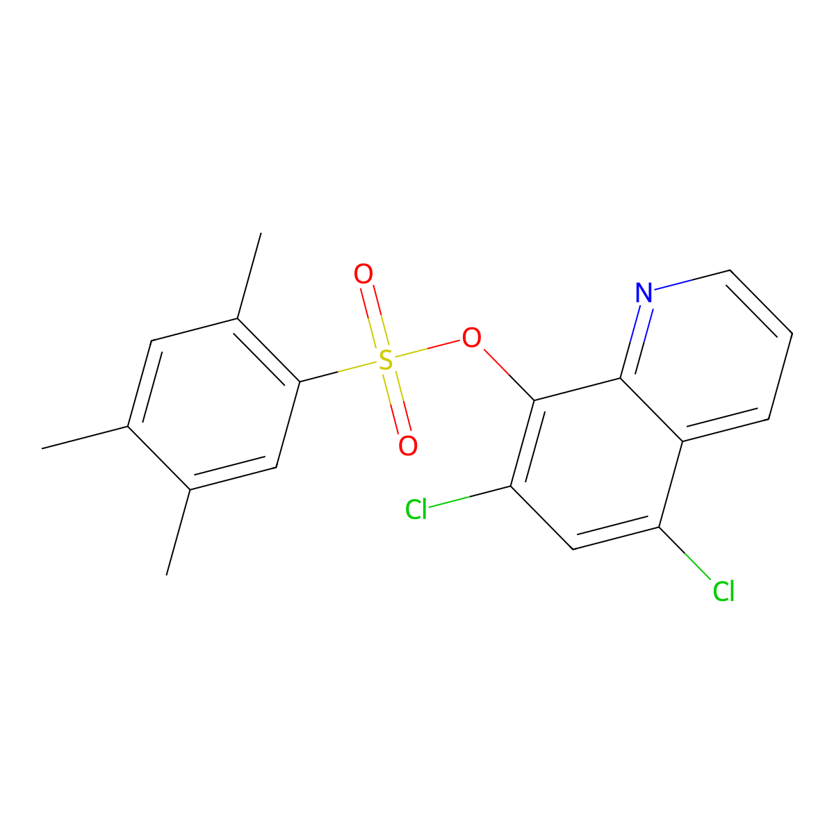 5,7-Dichloroquinolin-8-yl 2,4,5-trimethylbenzene-1-sulfonate molecular structure, CAS 684226-37-7