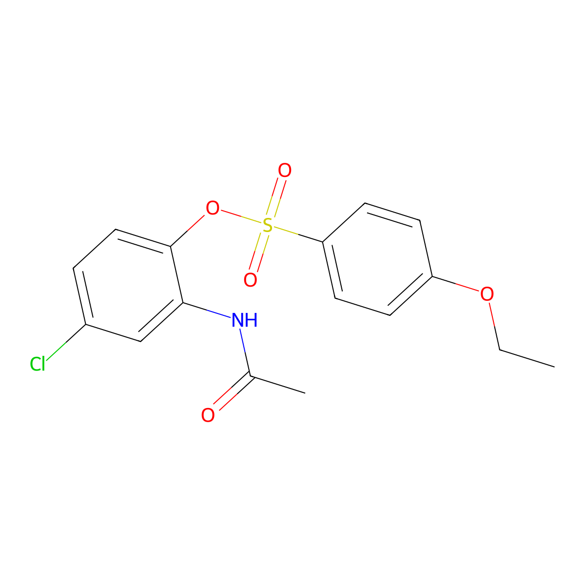 2-(Acetylamino)-4-chlorophenyl 4-ethoxybenzenesulfonate molecular structure, CAS 684226-55-9