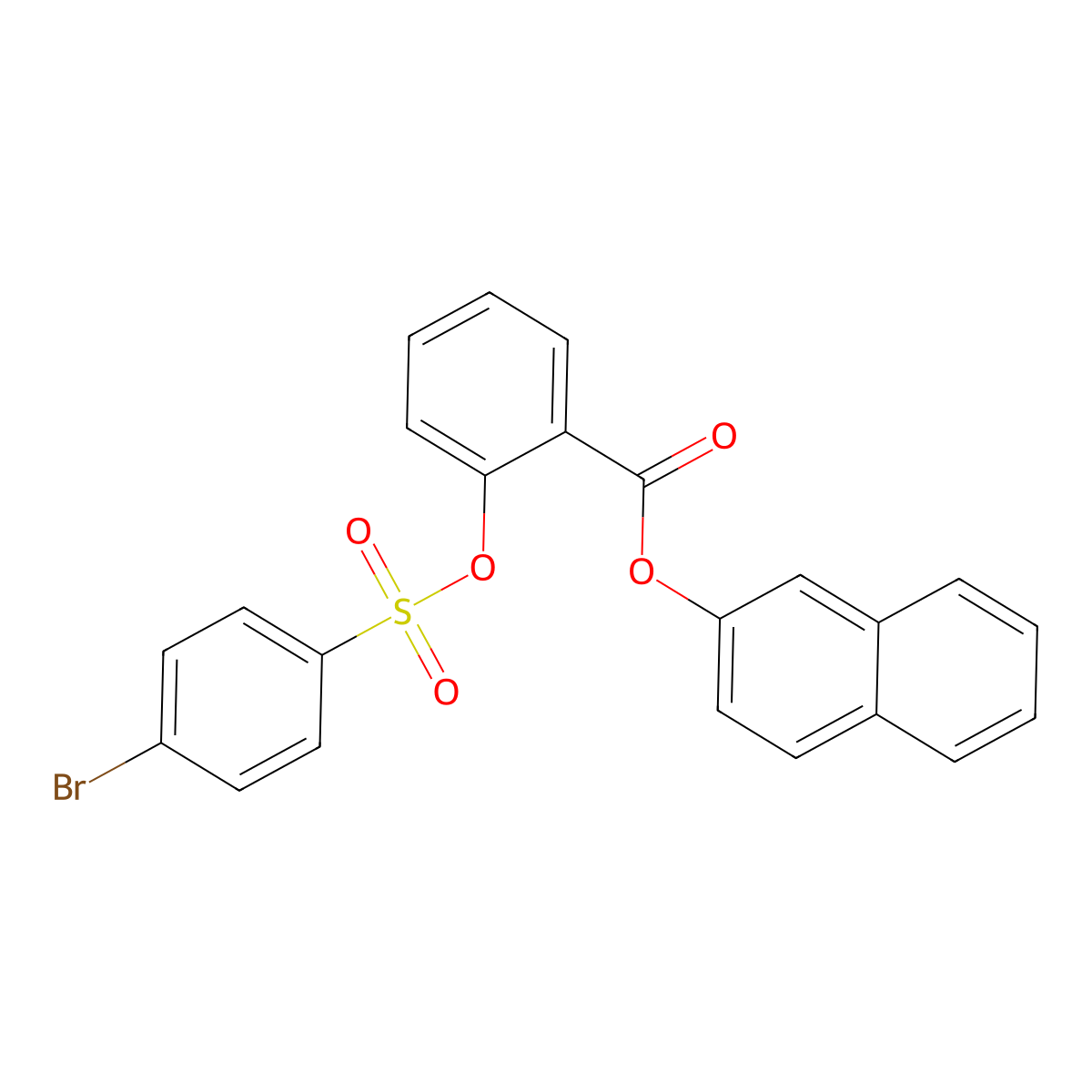 Naphthalen-2-yl 2-[(4-bromobenzenesulfonyl)oxy]benzoate molecular structure, CAS 684226-58-2