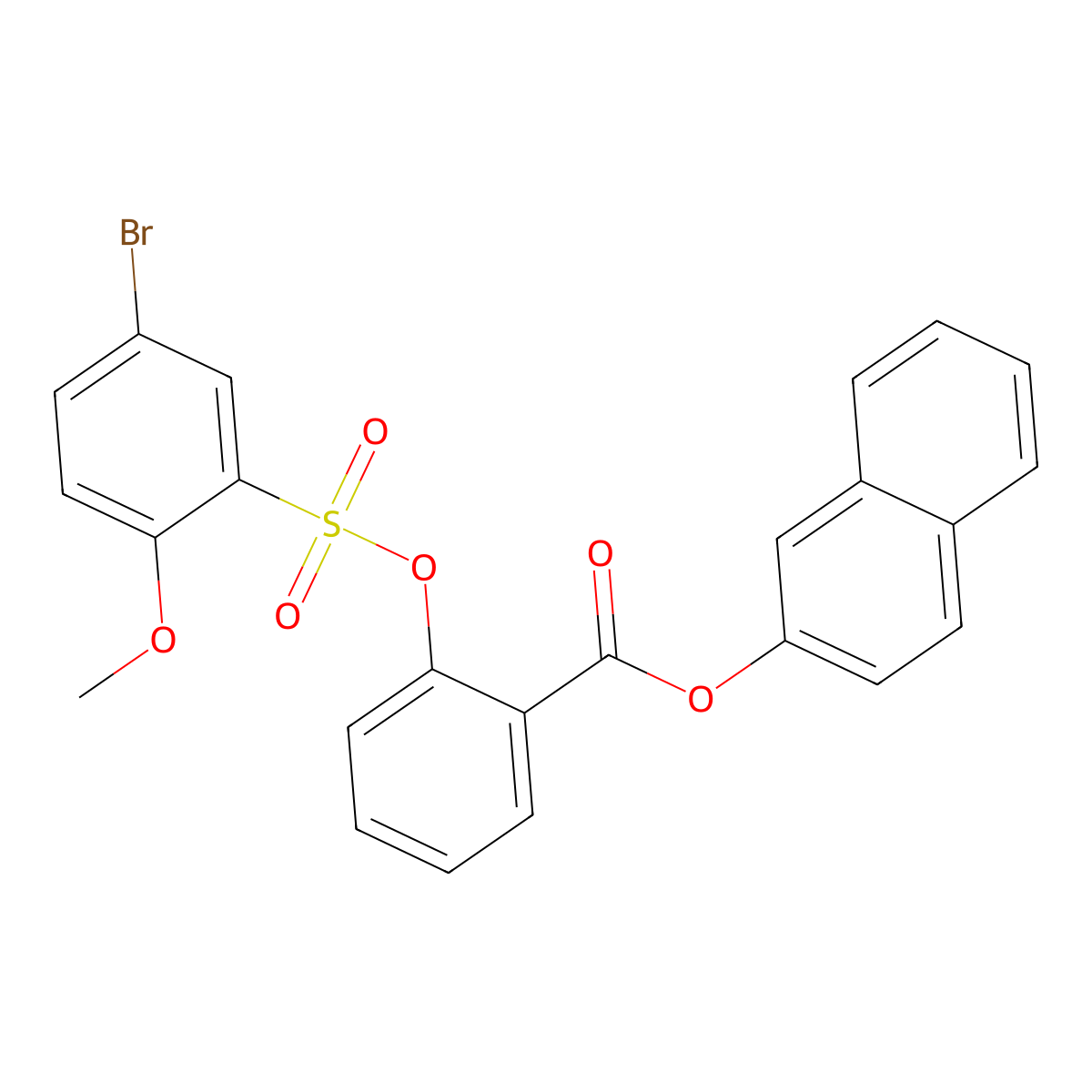 Naphthalen-2-yl 2-[(5-bromo-2-methoxybenzenesulfonyl)oxy]benzoate molecular structure, CAS 684226-61-7