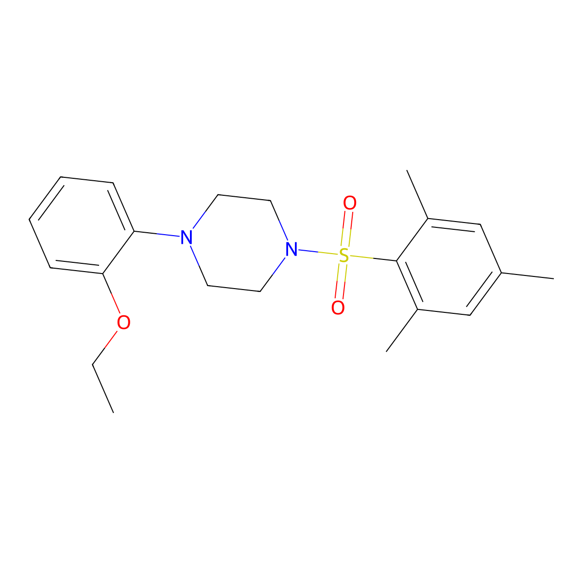 1-(2-Ethoxyphenyl)-4-(2,4,6-trimethylphenyl)sulfonylpiperazine molecular structure, CAS 684226-70-8