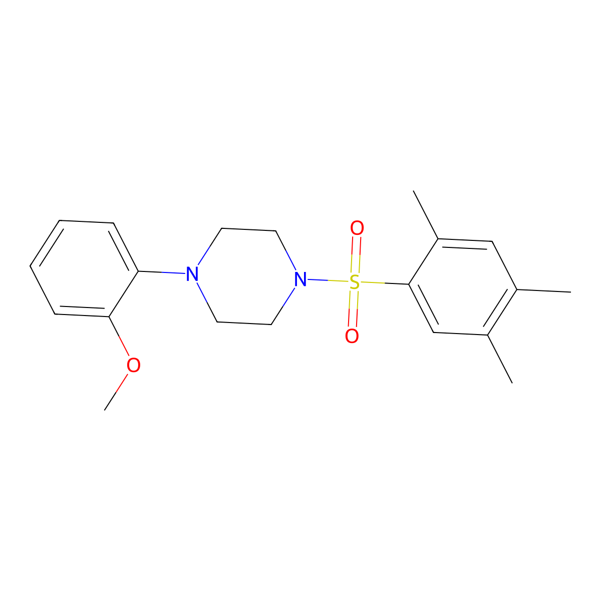 1-(2-Methoxyphenyl)-4-(2,4,5-trimethylphenyl)sulfonylpiperazine molecular structure, CAS 684226-71-9