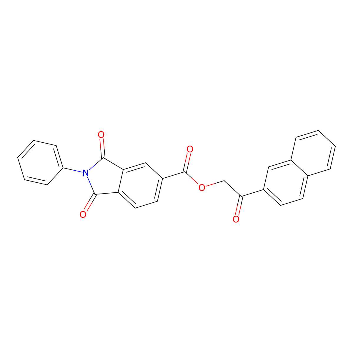 2-(2-Naphthyl)-2-oxoethyl 1,3-dioxo-2-phenyl-5-isoindolinecarboxylate molecular structure, CAS 684227-13-2