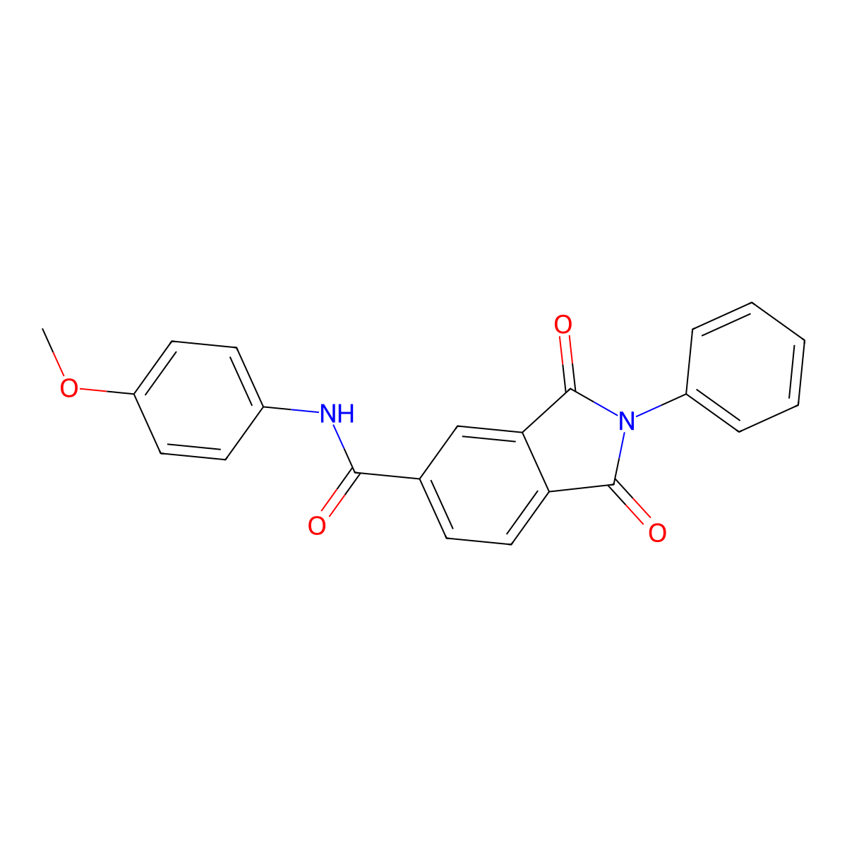 N-(4-methoxyphenyl)-1,3-dioxo-2-phenylisoindole-5-carboxamide molecular structure, CAS 684227-14-3
