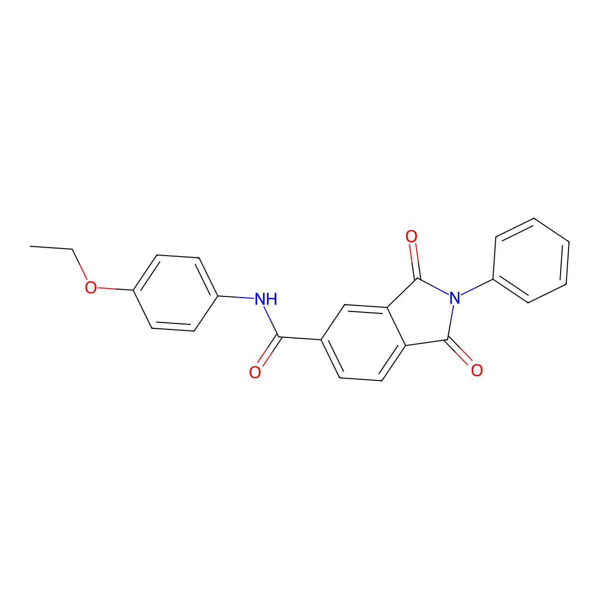 N-(4-ethoxyphenyl)-1,3-dioxo-2-phenylisoindole-5-carboxamide molecular structure, CAS 684227-16-5