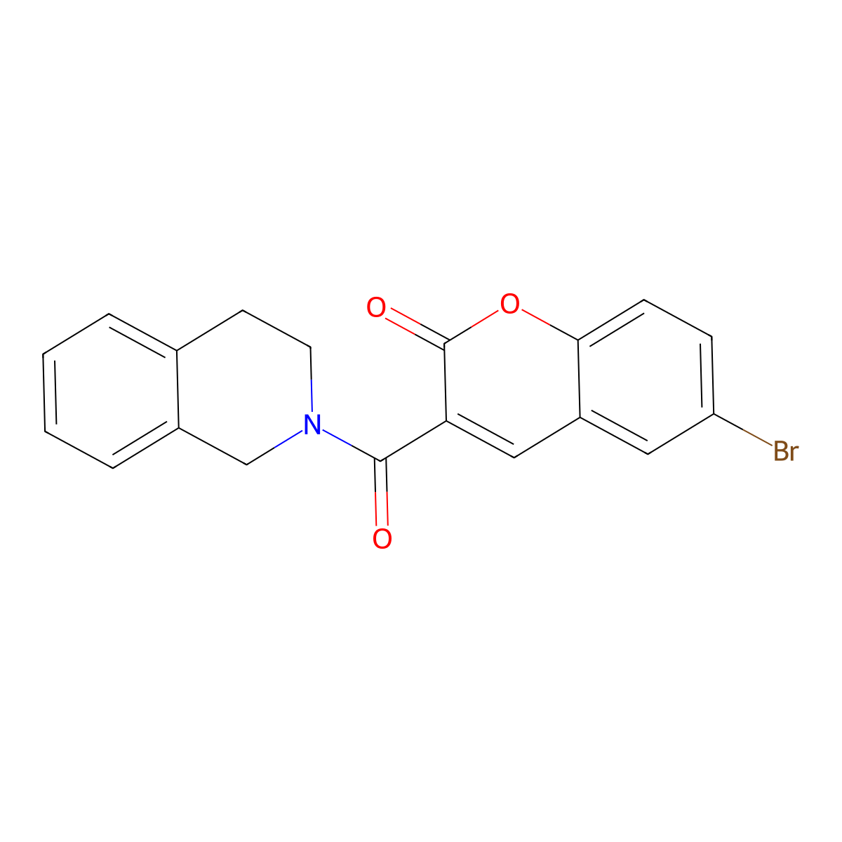 6-bromo-3-(1,2,3,4-tetrahydroisoquinoline-2-carbonyl)-2H-chromen-2-one molecular structure, CAS 684227-33-6