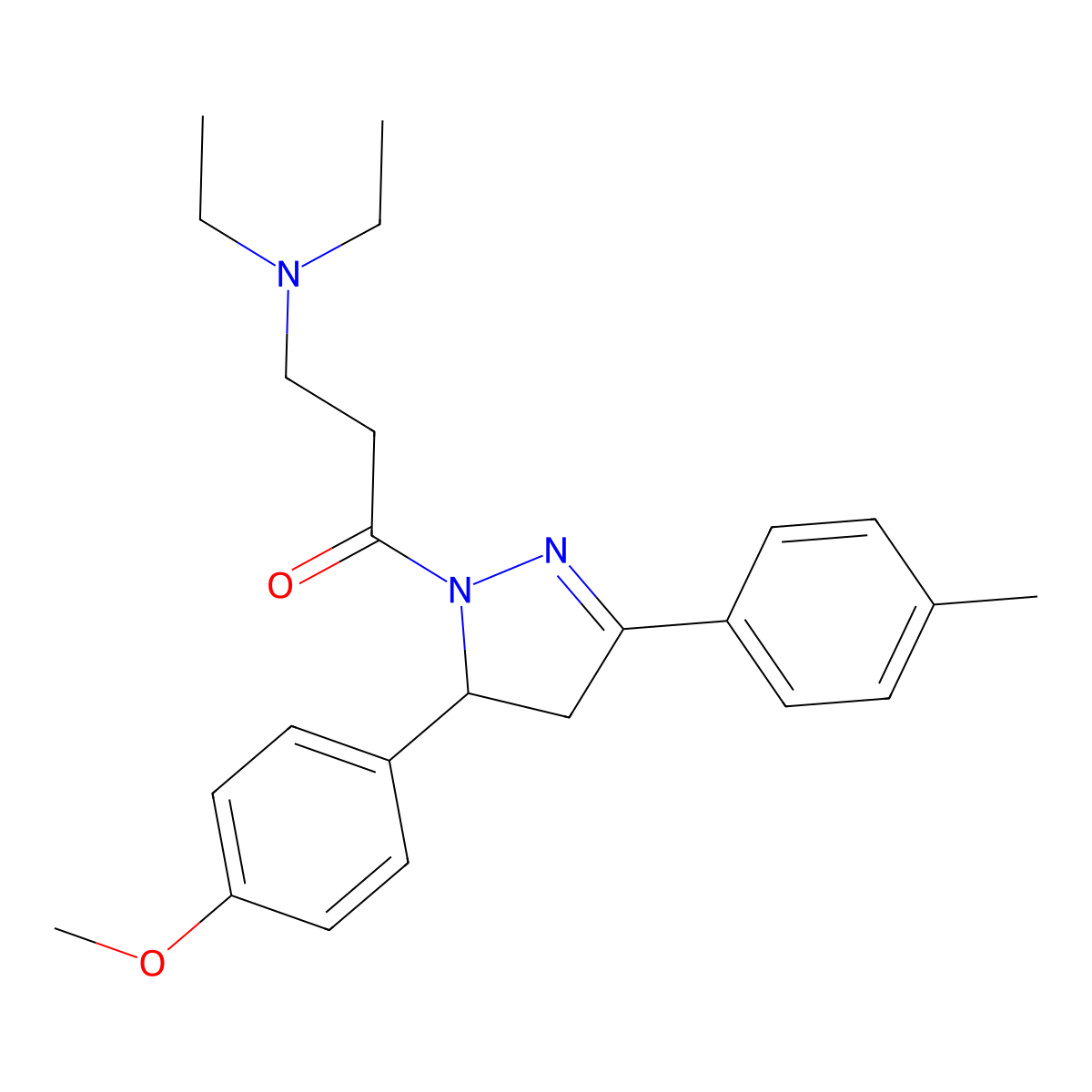 3-(diethylamino)-1-[5-(4-methoxyphenyl)-3-(4-methylphenyl)-4,5-dihydro-1H-pyrazol-1-yl]propan-1-one molecular structure, CAS 684228-13-5