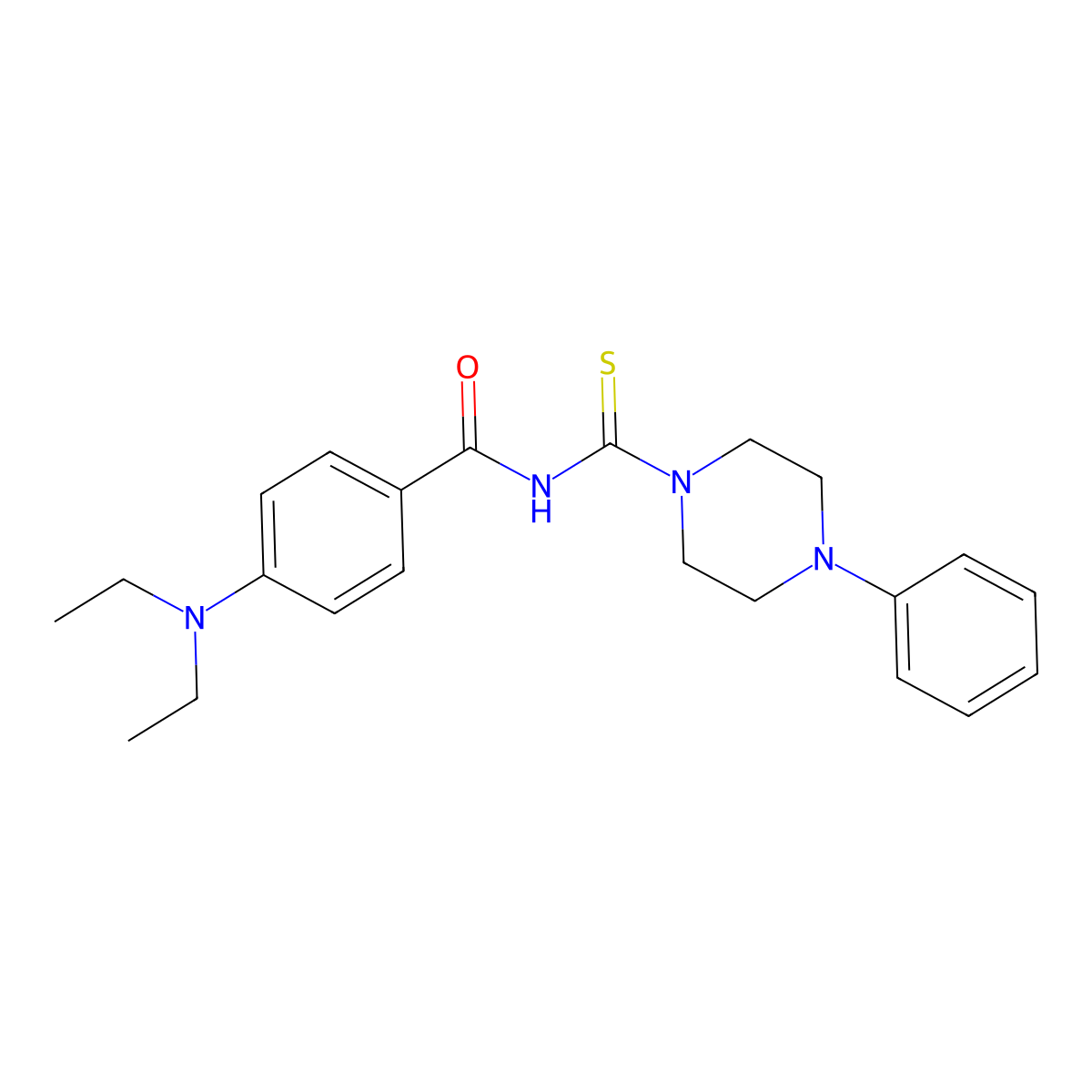 4-(diethylamino)-N-(4-phenylpiperazine-1-carbothioyl)benzamide molecular structure, CAS 684231-46-7