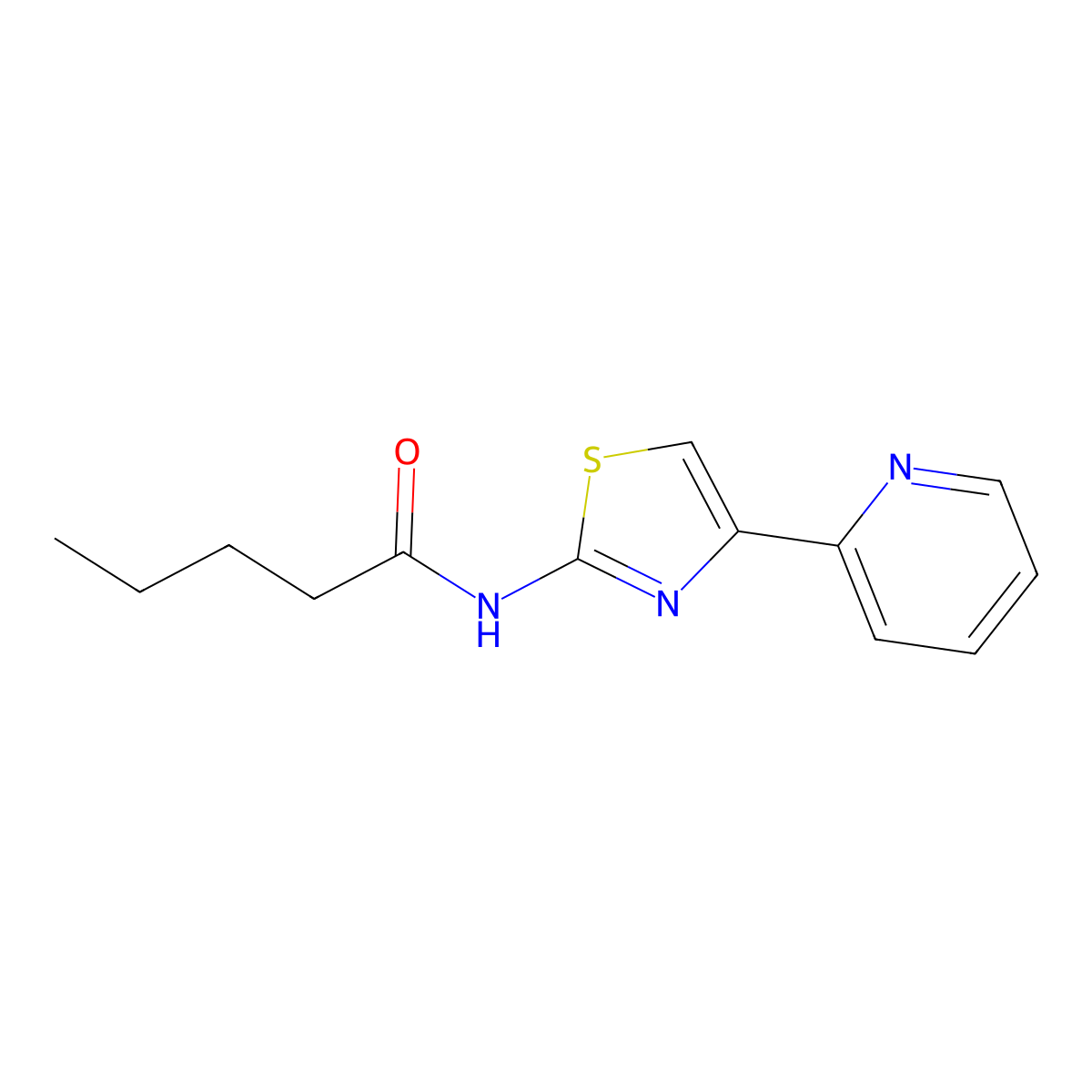 N-(4-(pyridin-2-yl)thiazol-2-yl)pentanamide molecular structure, CAS 684231-52-5