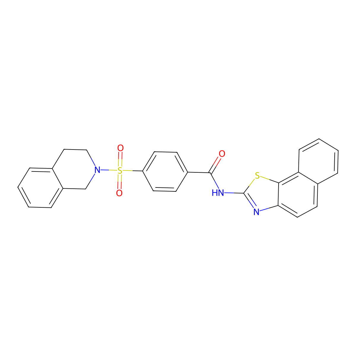 4-((3,4-dihydroisoquinolin-2(1H)-yl)sulfonyl)-N-(naphtho[2,1-d]thiazol-2-yl)benzamide molecular structure, CAS 684231-80-9