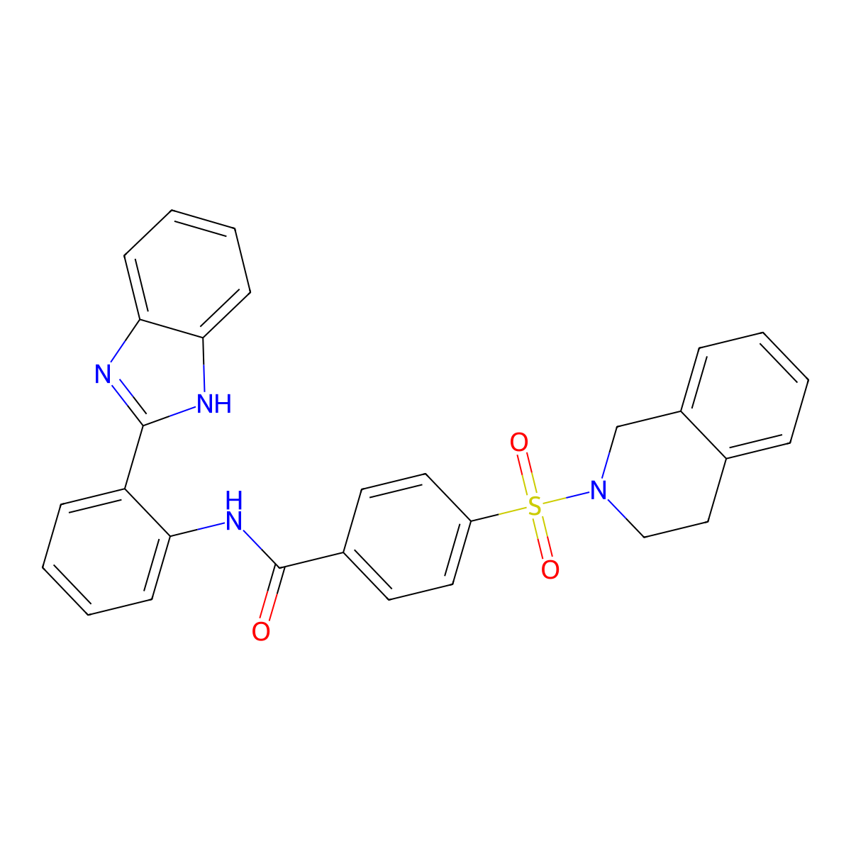 N-(2-(1H-benzo[d]imidazol-2-yl)phenyl)-4-((3,4-dihydroisoquinolin-2(1H)-yl)sulfonyl)benzamide molecular structure, CAS 684231-90-1