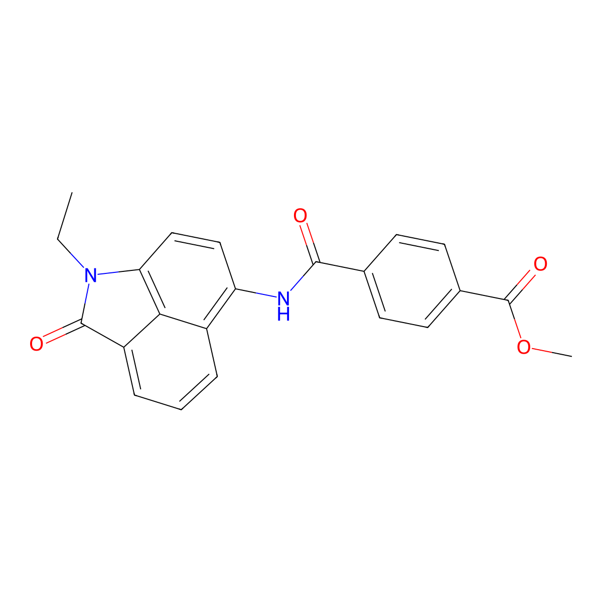 Methyl 4-((1-ethyl-2-oxo-1,2-dihydrobenzo[cd]indol-6-yl)carbamoyl)benzoate molecular structure, CAS 684232-16-4