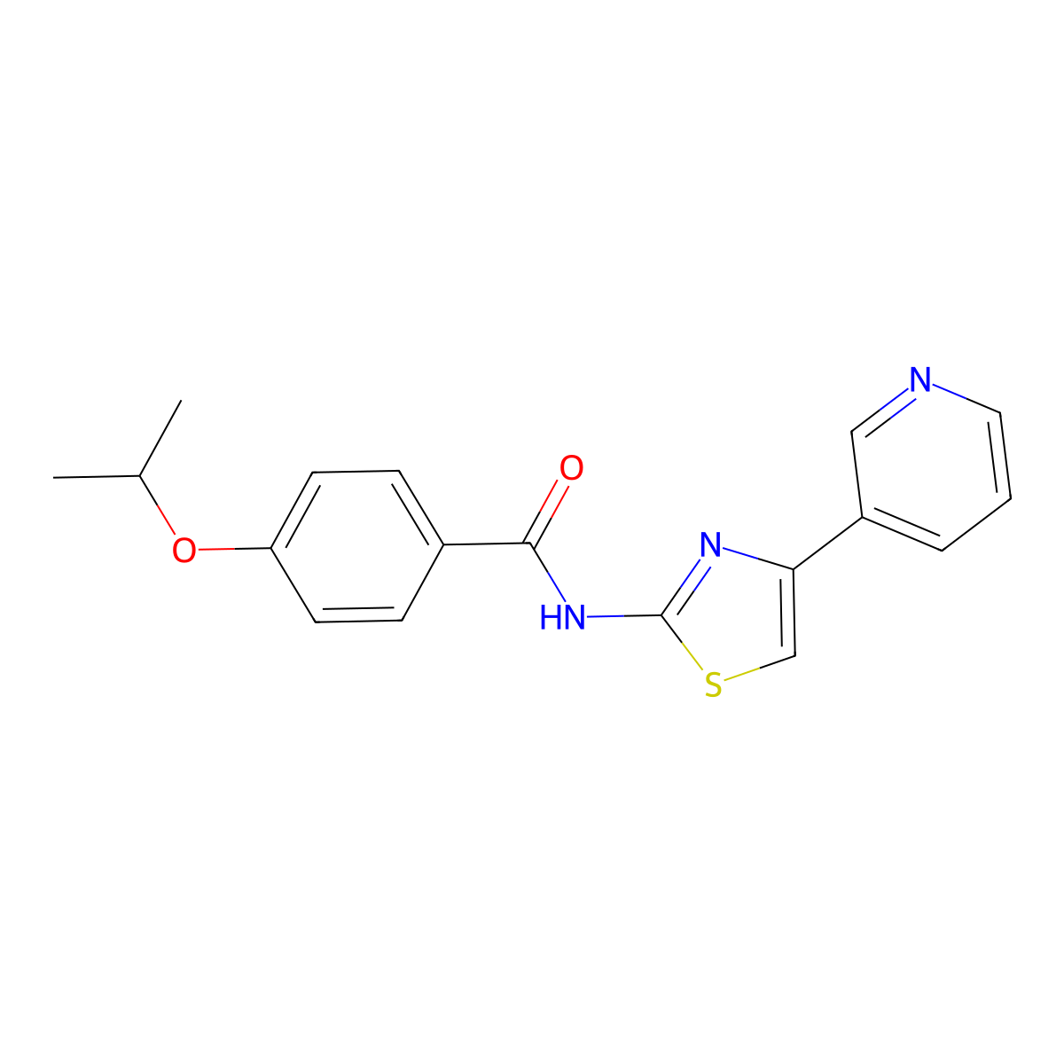 4-isopropoxy-N-(4-(pyridin-3-yl)thiazol-2-yl)benzamide molecular structure, CAS 684232-29-9