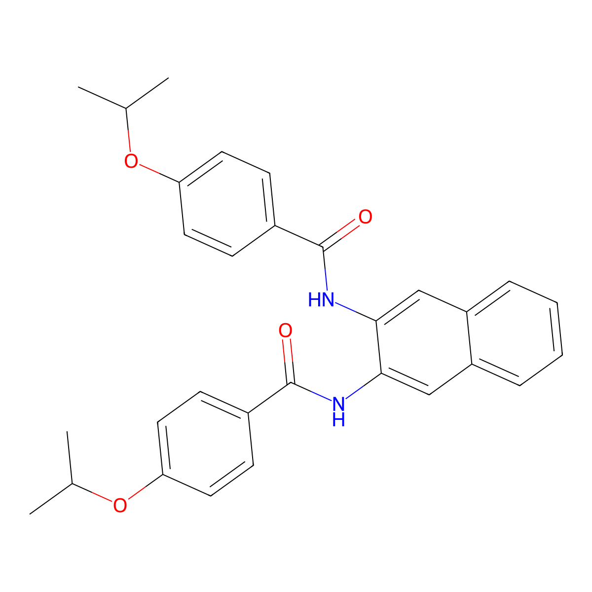 4-propan-2-yloxy-N-[3-[(4-propan-2-yloxybenzoyl)amino]naphthalen-2-yl]benzamide molecular structure, CAS 684232-36-8