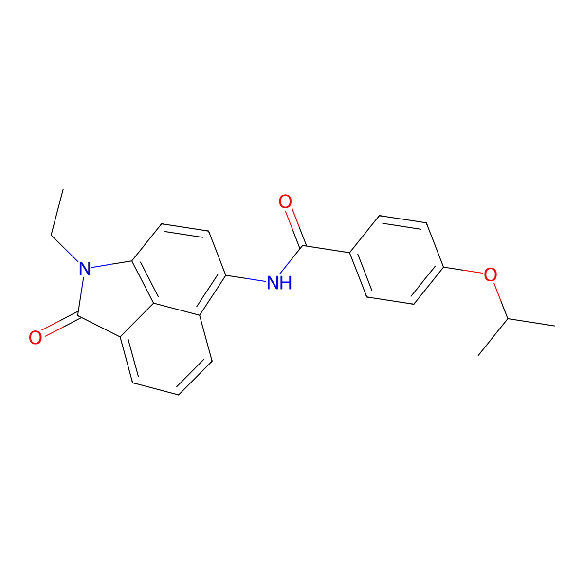 N-(1-ethyl-2-oxo-1,2-dihydrobenzo[cd]indol-6-yl)-4-isopropoxybenzamide molecular structure, CAS 684232-38-0