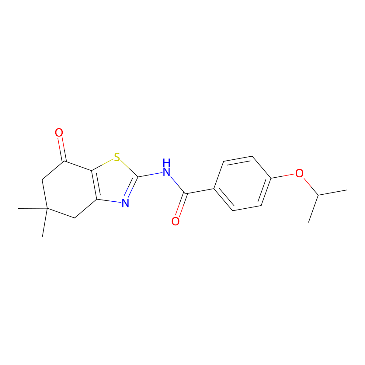 N-(5,5-dimethyl-7-oxo-4,5,6,7-tetrahydrobenzo[d]thiazol-2-yl)-4-isopropoxybenzamide molecular structure, CAS 684232-39-1