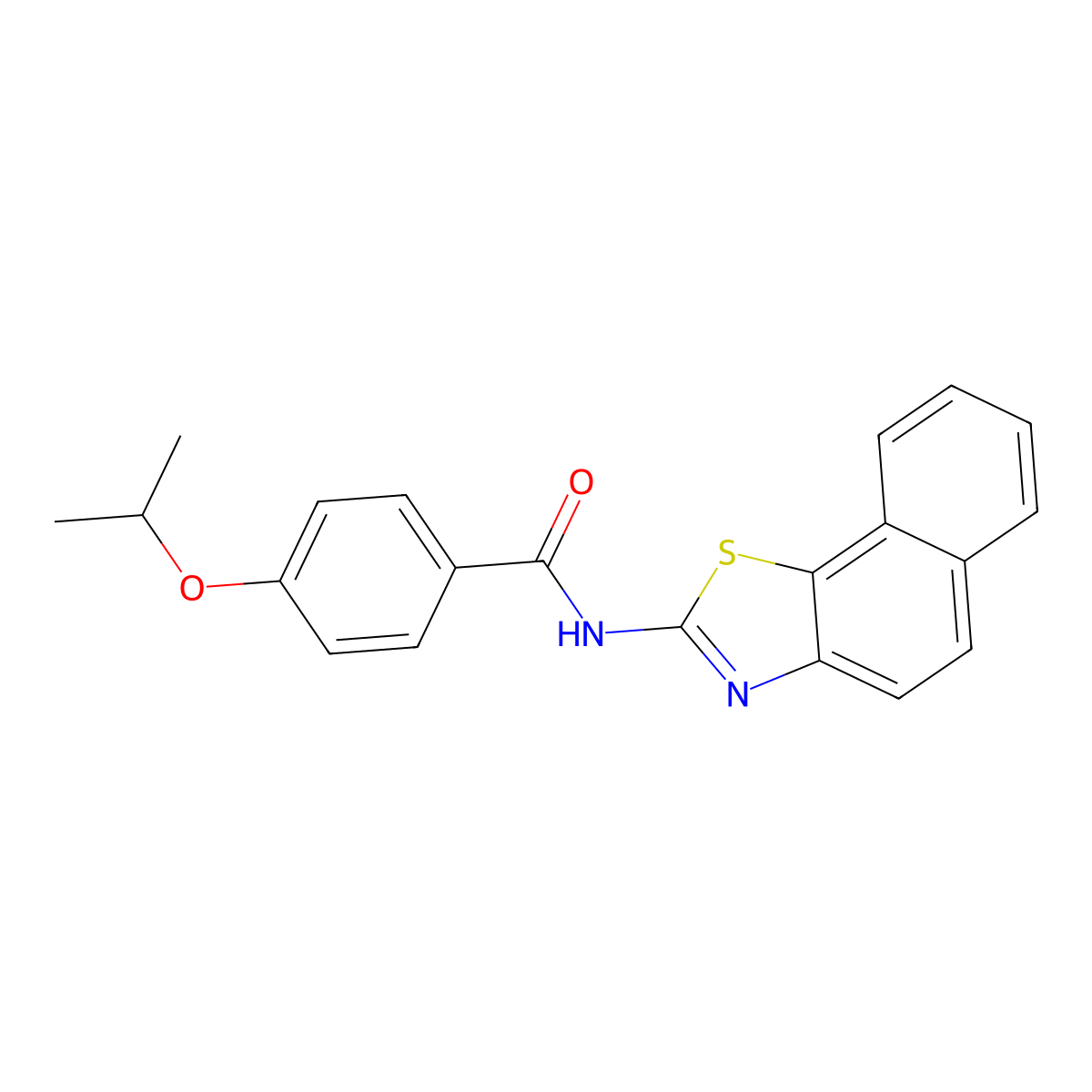 4-isopropoxy-N-(naphtho[2,1-d]thiazol-2-yl)benzamide molecular structure, CAS 684232-40-4