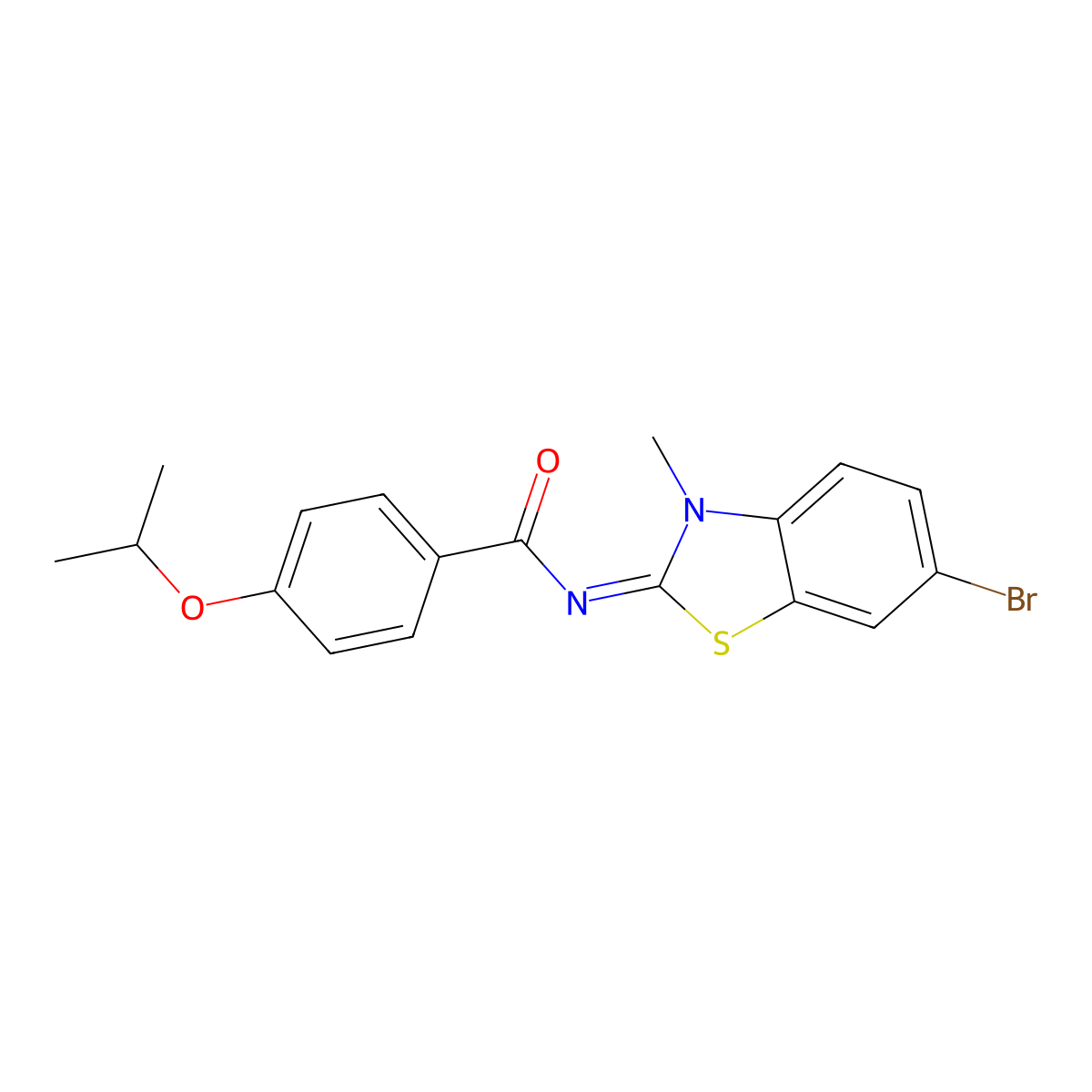 (E)-N-(6-bromo-3-methylbenzo[d]thiazol-2(3H)-ylidene)-4-isopropoxybenzamide molecular structure, CAS 684232-44-8