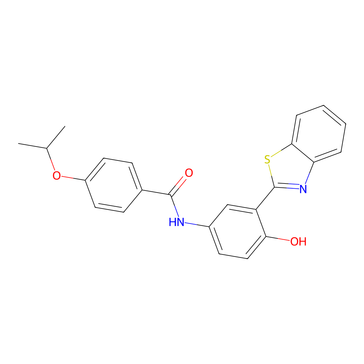 N-(3-(benzo[d]thiazol-2-yl)-4-hydroxyphenyl)-4-isopropoxybenzamide molecular structure, CAS 684232-46-0