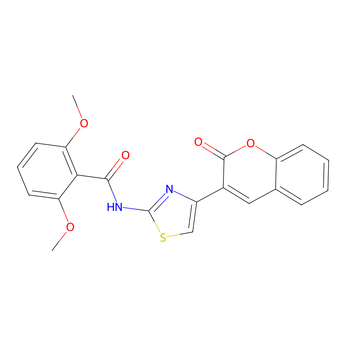 2,6-dimethoxy-N-[4-(2-oxochromen-3-yl)-1,3-thiazol-2-yl]benzamide molecular structure, CAS 684232-50-6
