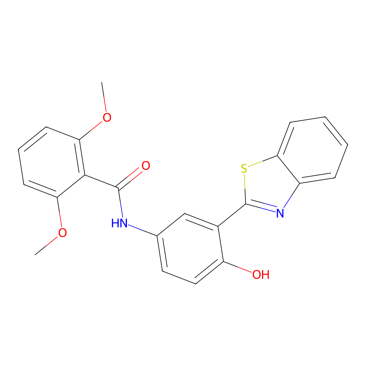 N-[3-(1,3-benzothiazol-2-yl)-4-hydroxyphenyl]-2,6-dimethoxybenzamide molecular structure, CAS 684232-53-9