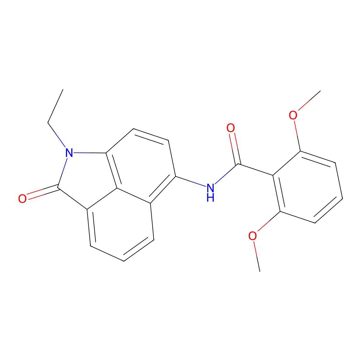 N-(1-ethyl-2-oxo-1,2-dihydrobenzo[cd]indol-6-yl)-2,6-dimethoxybenzamide molecular structure, CAS 684232-54-0