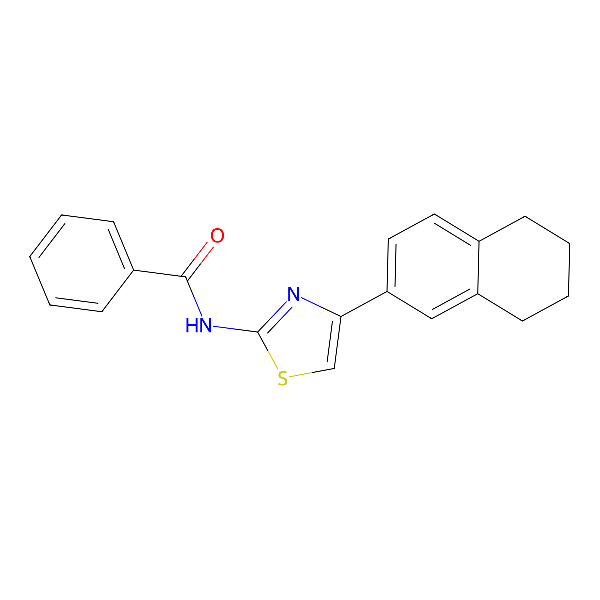 N-[4-(5,6,7,8-tetrahydronaphthalen-2-yl)-1,3-thiazol-2-yl]benzamide molecular structure, CAS 684232-57-3