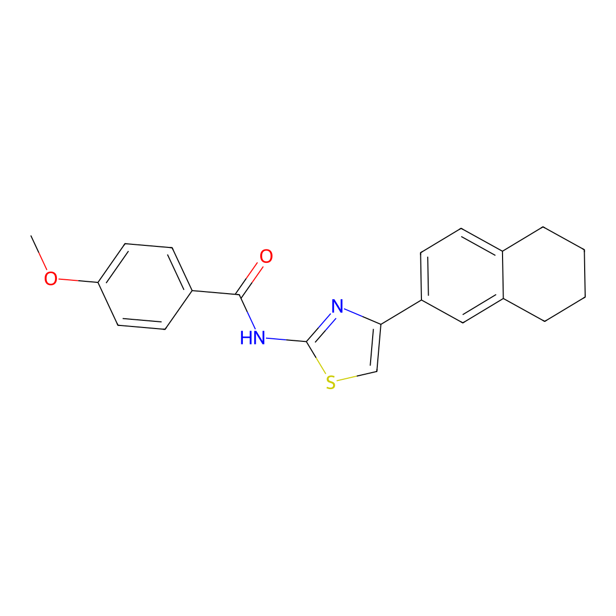 4-methoxy-N-[4-(5,6,7,8-tetrahydronaphthalen-2-yl)-1,3-thiazol-2-yl]benzamide molecular structure, CAS 684232-70-0