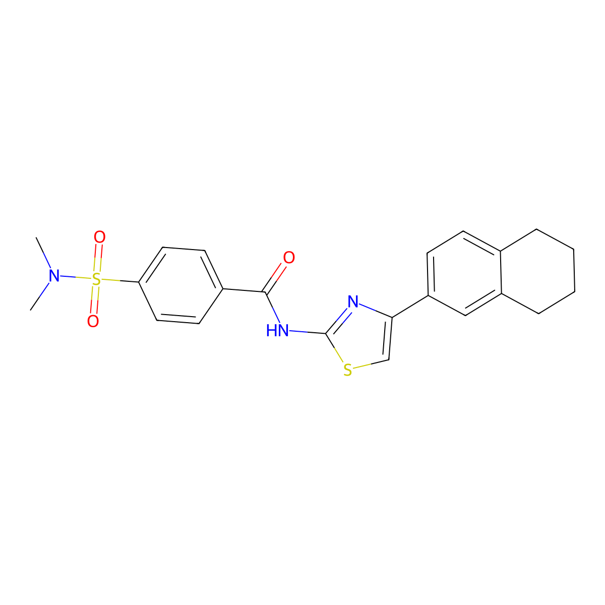 4-(dimethylsulfamoyl)-N-[4-(5,6,7,8-tetrahydronaphthalen-2-yl)-1,3-thiazol-2-yl]benzamide molecular structure, CAS 684232-81-3