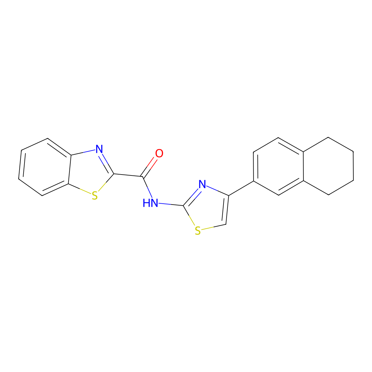 N-[4-(5,6,7,8-tetrahydronaphthalen-2-yl)-1,3-thiazol-2-yl]-1,3-benzothiazole-2-carboxamide molecular structure, CAS 684232-89-1