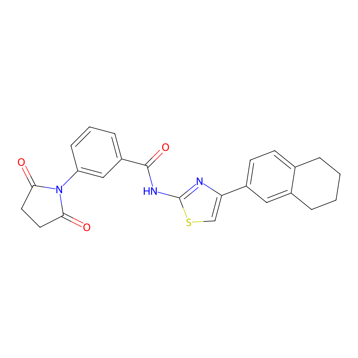 3-(2,5-dioxopyrrolidin-1-yl)-N-[4-(5,6,7,8-tetrahydronaphthalen-2-yl)-1,3-thiazol-2-yl]benzamide molecular structure, CAS 684233-11-2