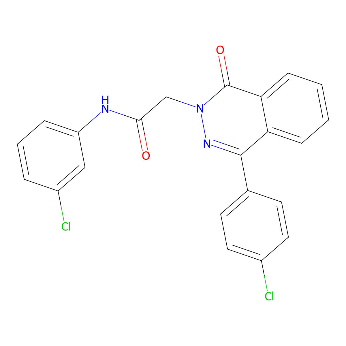 N-(3-Chlorophenyl)-2-(4-(4-chlorophenyl)-1-oxophthalazin-2(1H)-yl)acetamide molecular structure, CAS 684234-55-7