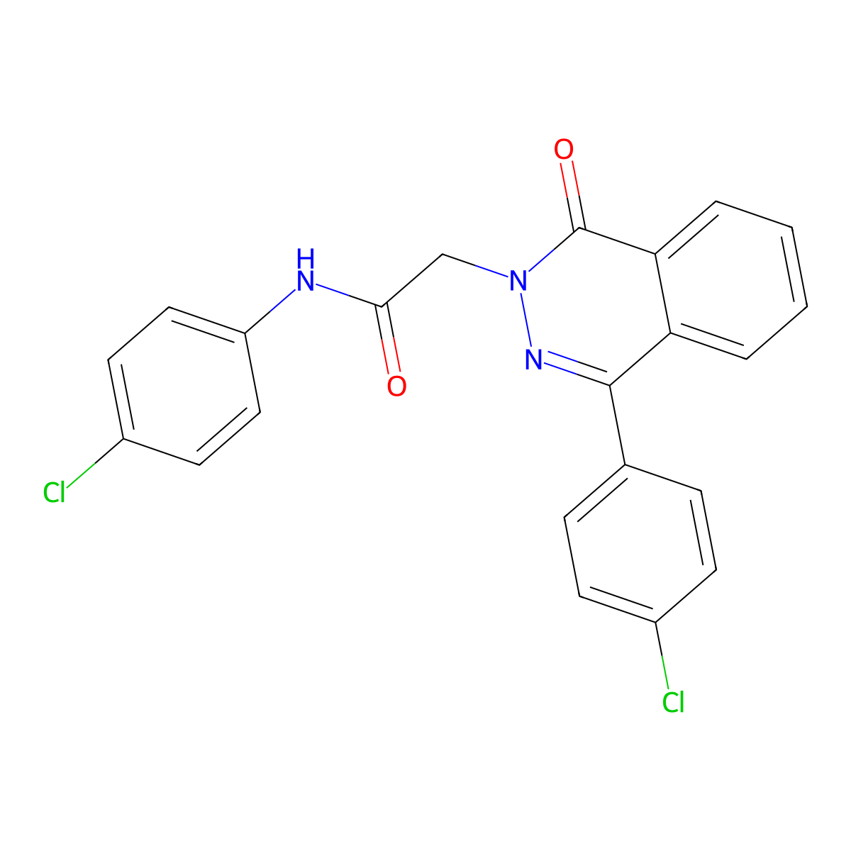 N-(4-Chlorophenyl)-2-(4-(4-chlorophenyl)-1-oxophthalazin-2(1H)-yl)acetamide molecular structure, CAS 684234-56-8
