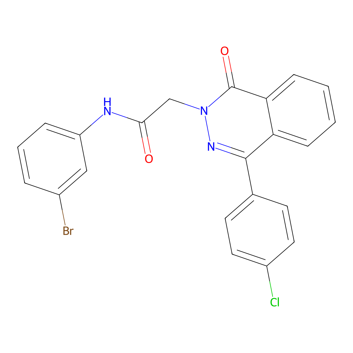 N-(3-Bromophenyl)-2-(4-(4-chlorophenyl)-1-oxophthalazin-2(1H)-yl)acetamide molecular structure, CAS 684234-57-9