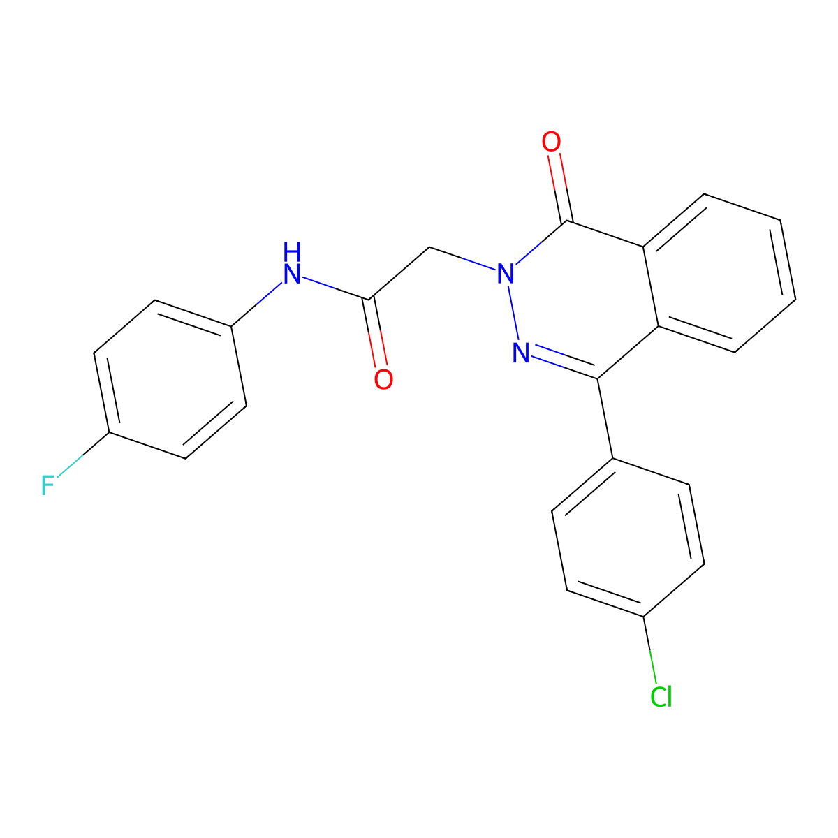 2-(4-(4-Chlorophenyl)-1-oxophthalazin-2(1H)-yl)-N-(4-fluorophenyl)acetamide molecular structure, CAS 684234-60-4