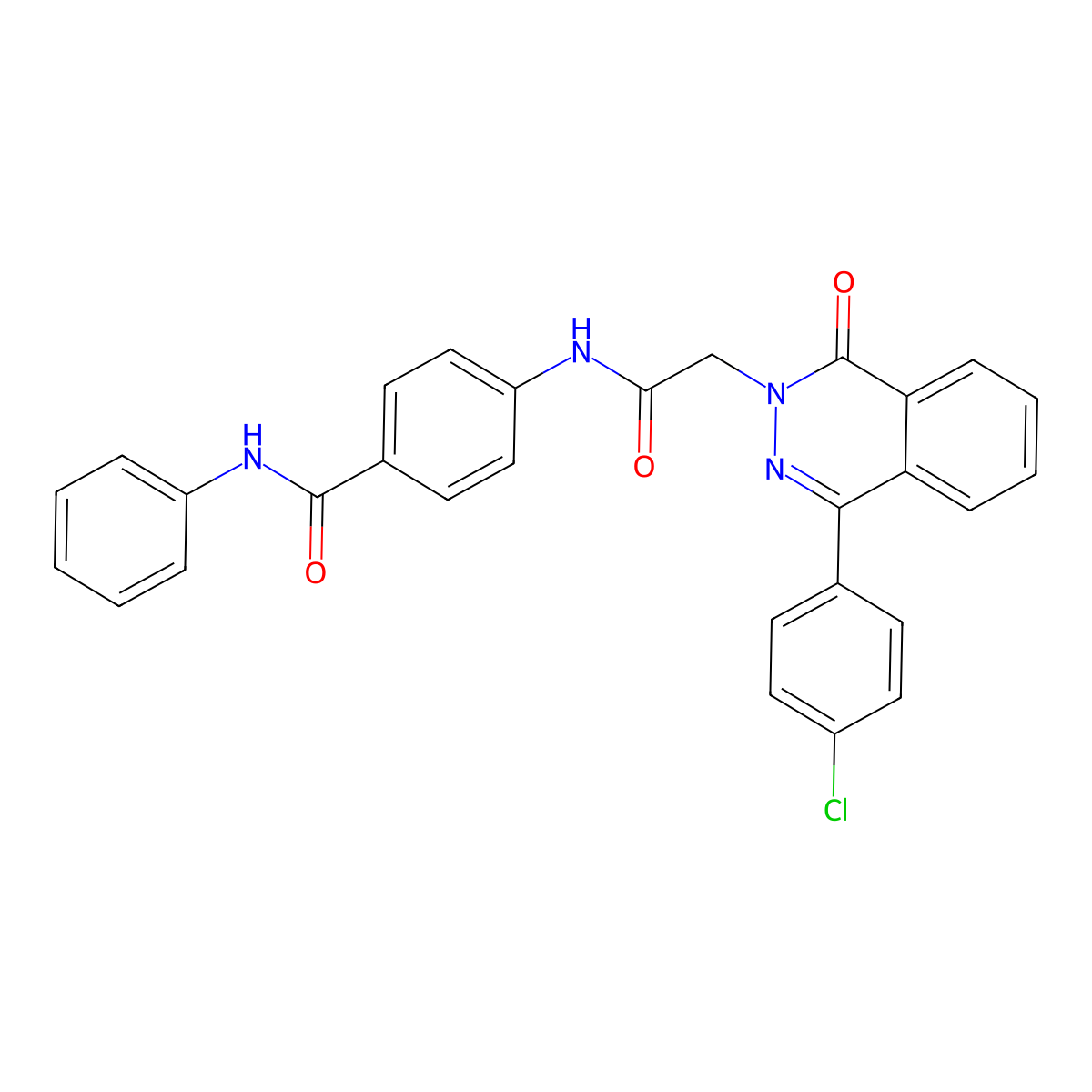 4-(2-(4-(4-chlorophenyl)-1-oxophthalazin-2(1H)-yl)acetamido)-N-phenylbenzamide molecular structure, CAS 684234-67-1