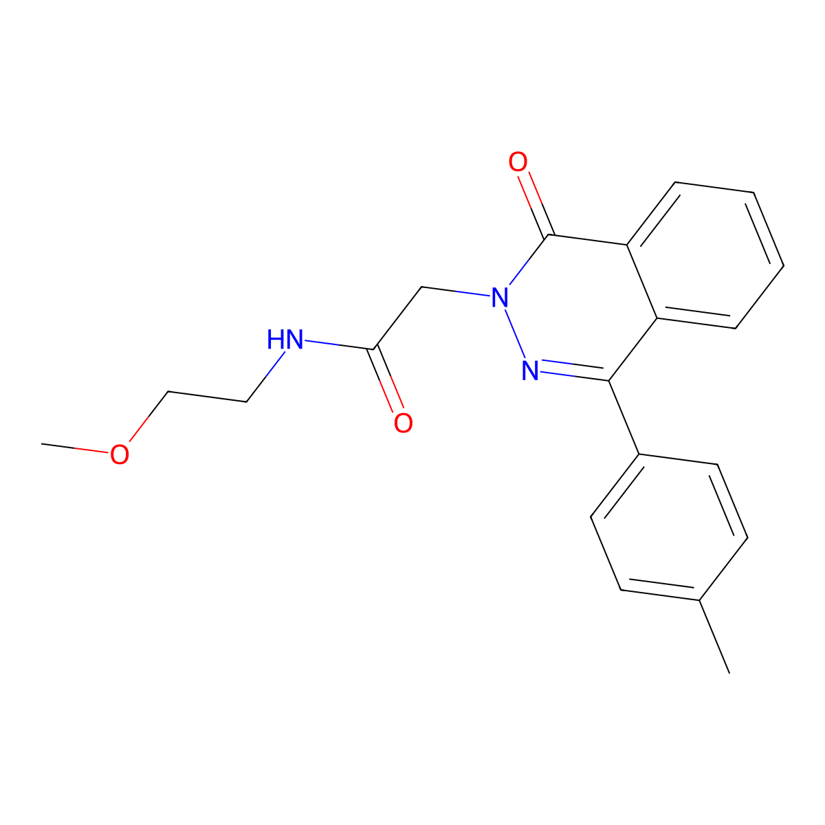 N-(2-methoxyethyl)-2-[4-(4-methylphenyl)-1-oxophthalazin-2-yl]acetamide molecular structure, CAS 684234-72-8