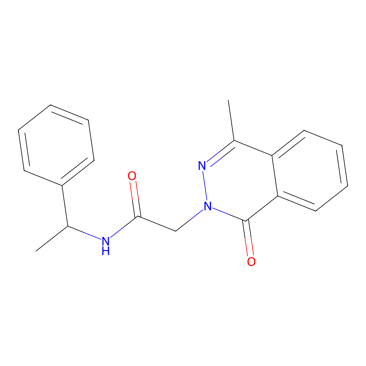 2-(4-methyl-1-oxophthalazin-2(1H)-yl)-N-(1-phenylethyl)acetamide molecular structure, CAS 684234-76-2
