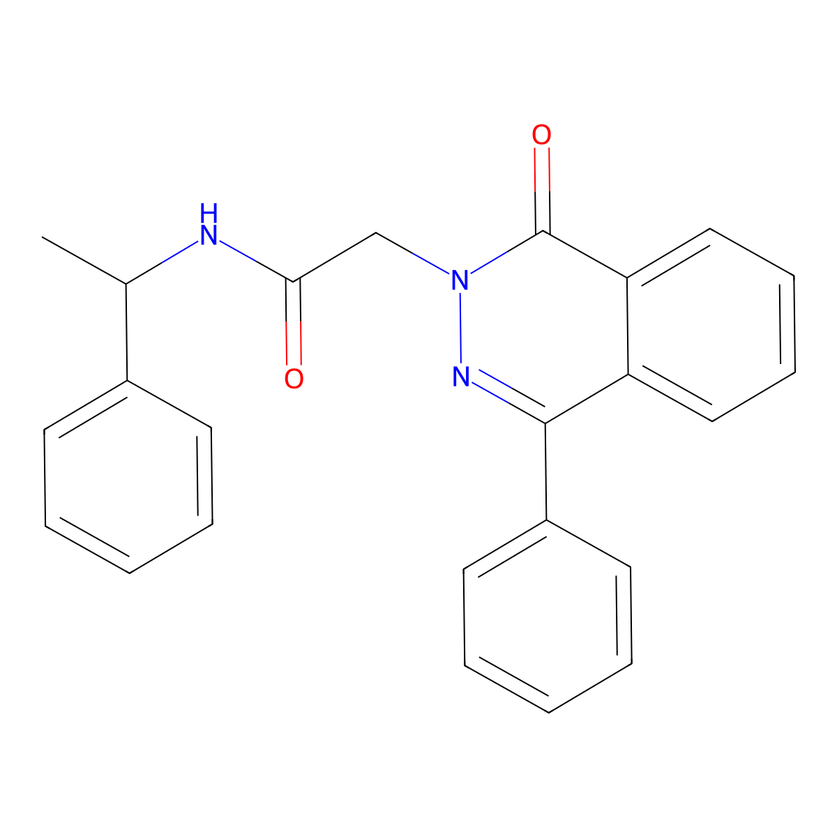 2-(1-oxo-4-phenylphthalazin-2-yl)-N-(1-phenylethyl)acetamide molecular structure, CAS 684234-77-3