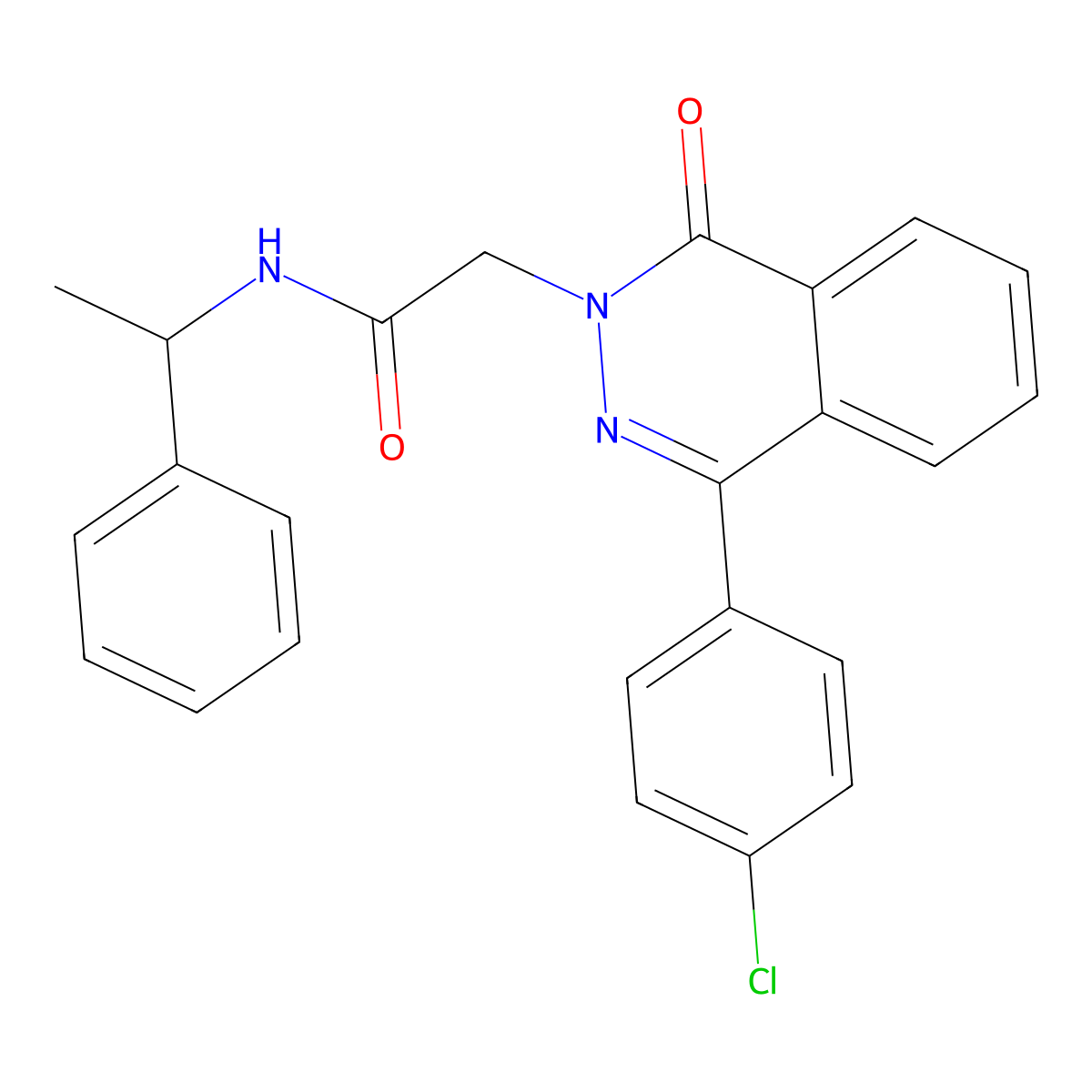 2-[4-(4-chlorophenyl)-1-oxophthalazin-2-yl]-N-(1-phenylethyl)acetamide molecular structure, CAS 684234-79-5