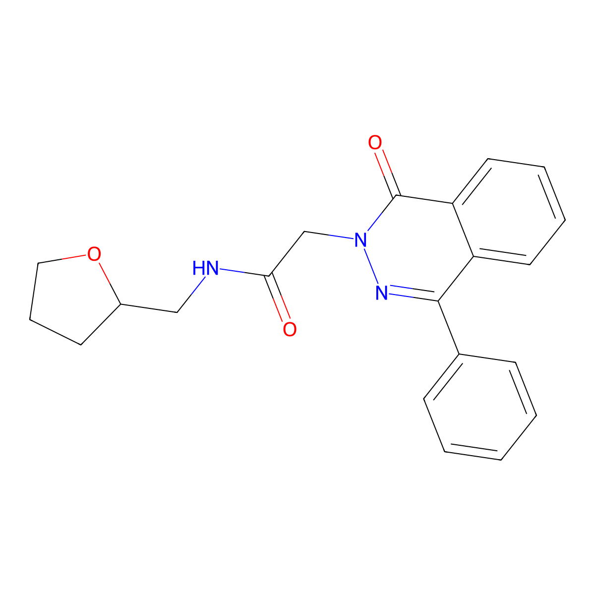 N-(oxolan-2-ylmethyl)-2-(1-oxo-4-phenylphthalazin-2-yl)acetamide molecular structure, CAS 684234-81-9