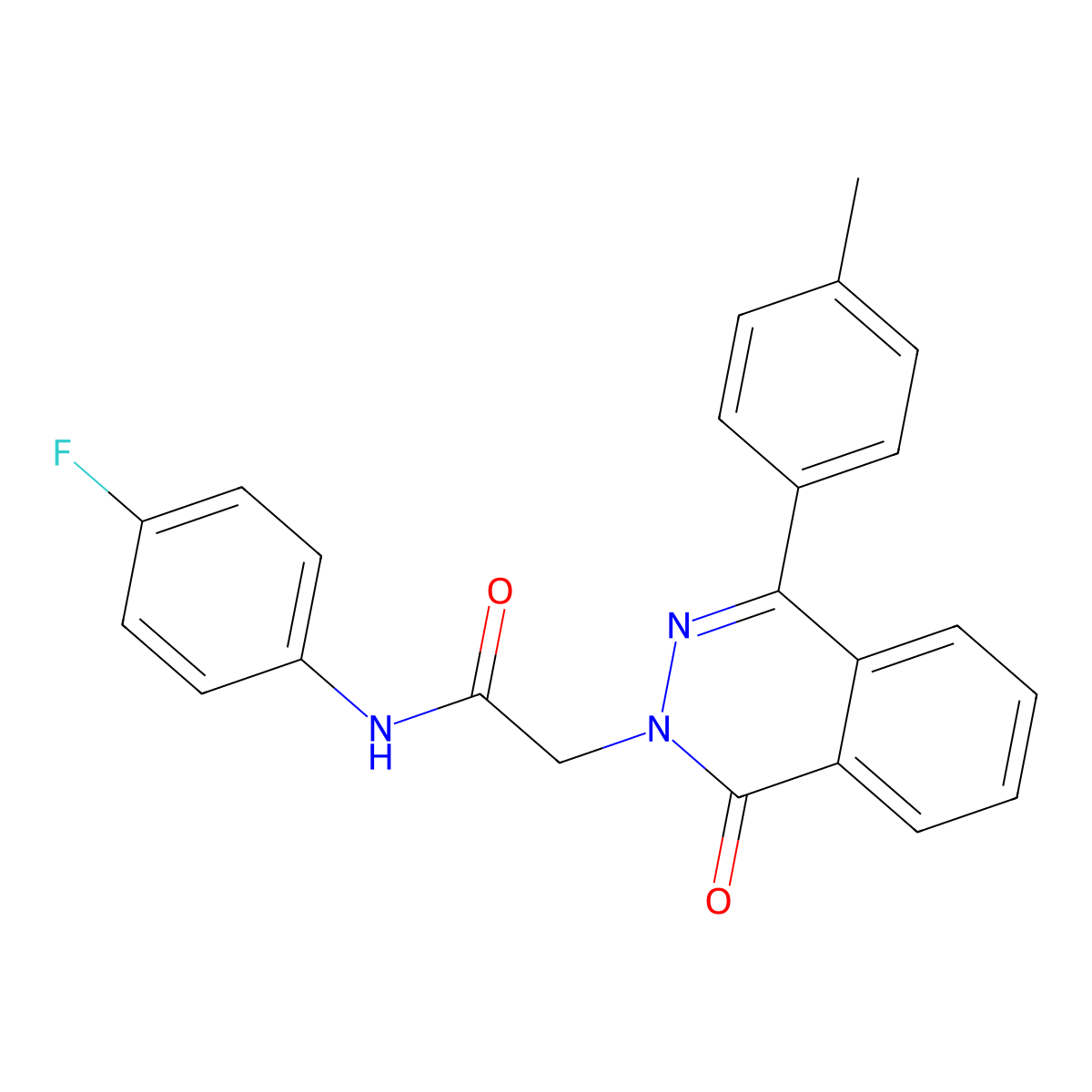 N-(4-fluorophenyl)-2-[4-(4-methylphenyl)-1-oxophthalazin-2-yl]acetamide molecular structure, CAS 684234-85-3
