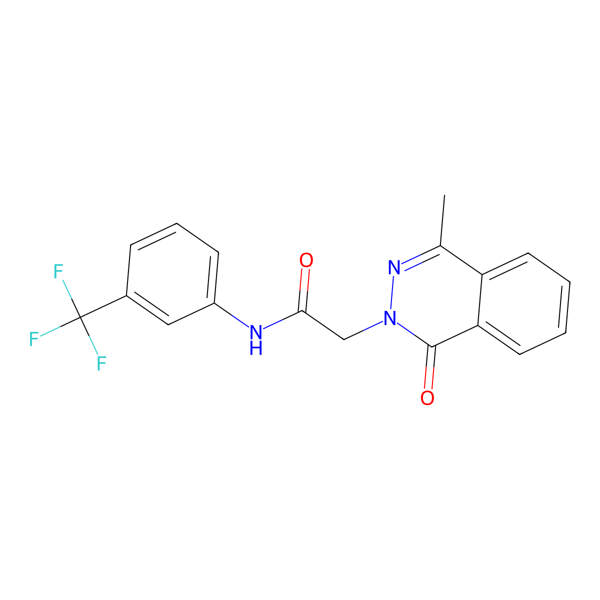 2-(4-methyl-1-oxophthalazin-2-yl)-N-[3-(trifluoromethyl)phenyl]acetamide molecular structure, CAS 684234-86-4