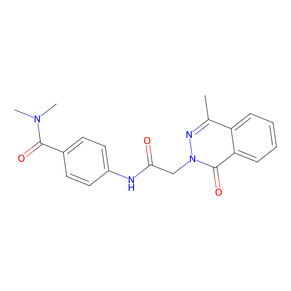 N,N-dimethyl-4-[[2-(4-methyl-1-oxophthalazin-2-yl)acetyl]amino]benzamide molecular structure, CAS 684234-87-5