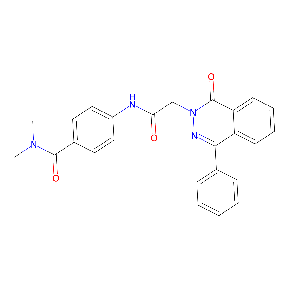 N,N-dimethyl-4-[[2-(1-oxo-4-phenylphthalazin-2-yl)acetyl]amino]benzamide molecular structure, CAS 684234-90-0