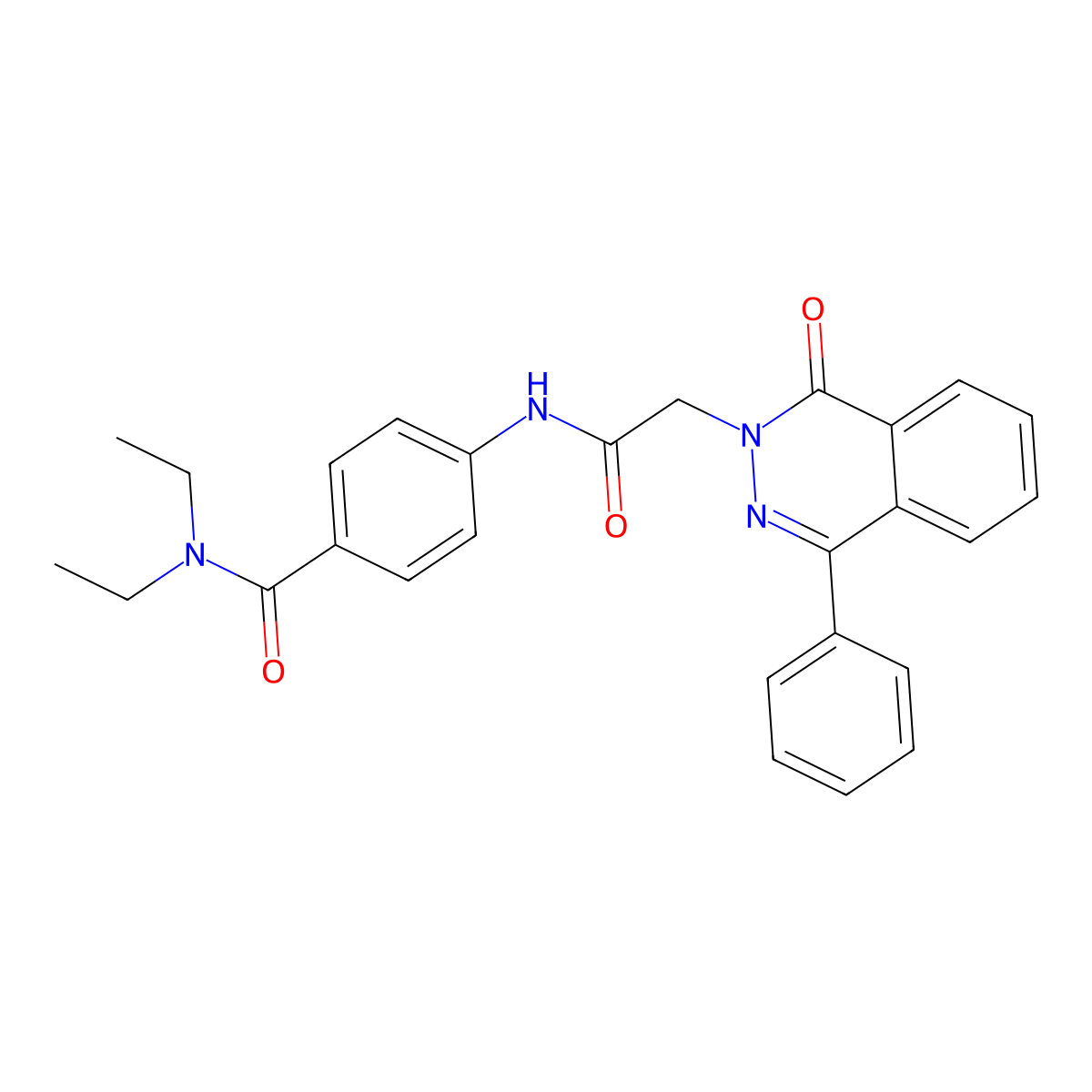 N,N-diethyl-4-[[2-(1-oxo-4-phenylphthalazin-2-yl)acetyl]amino]benzamide molecular structure, CAS 684234-91-1