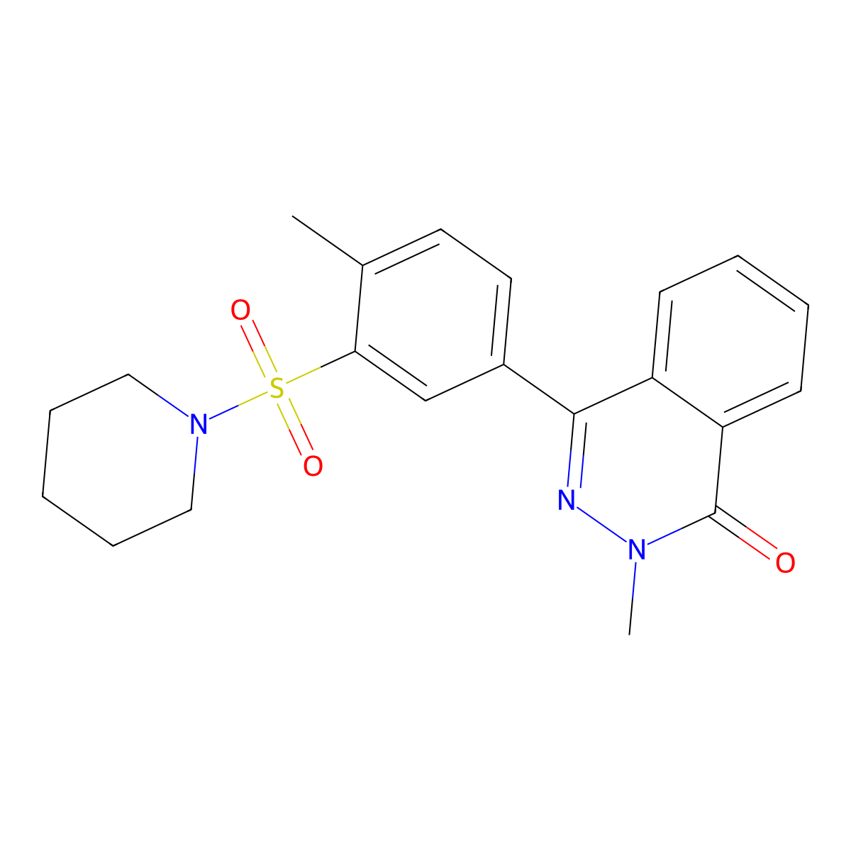 2-Methyl-4-(4-methyl-3-piperidin-1-ylsulfonylphenyl)phthalazin-1-one molecular structure, CAS 684234-99-9